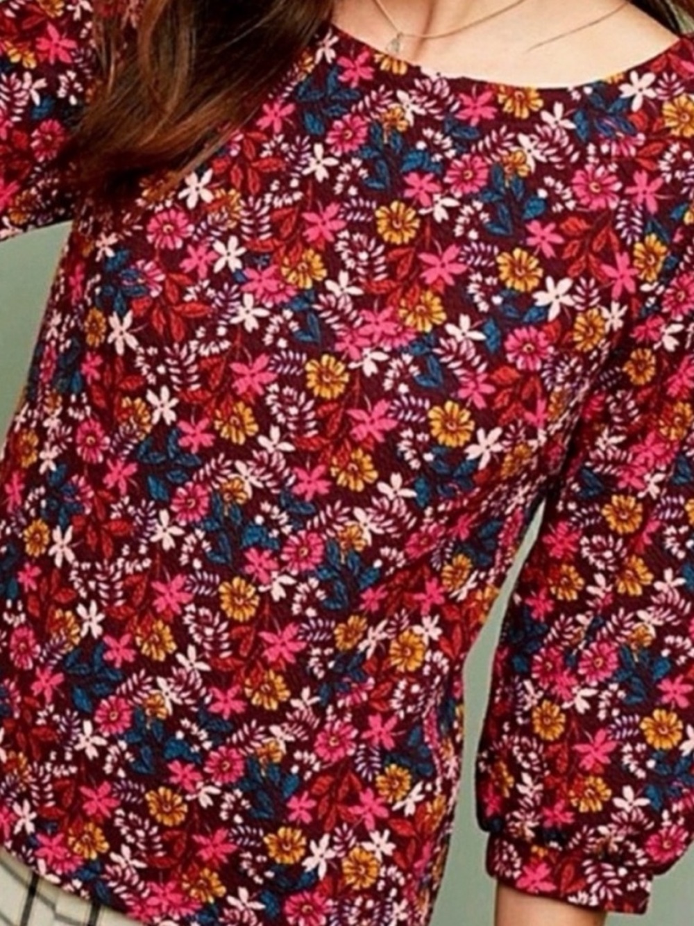Anthropologie Maeve Decatur Floral Top Size L